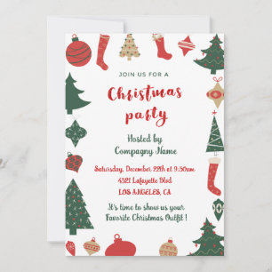 Convites Festa de Natal da Empresa Meias de Árvores Fofas
