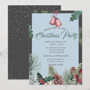 Convites Festa de Natal da Empresa Pinecones Bell Snow