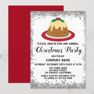 Convites Festa de Natal da Empresa Pudim de Natal Vermelho