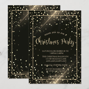 Convites Festa de Natal da Empresa Stylish Gold Dots