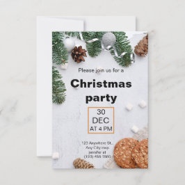 Convites Festa de Natal da estética vermelha beige verde