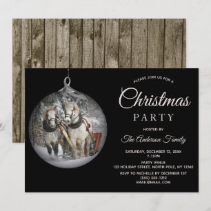Convites Festa de Natal da Família de Cavalos e Madeira Rús
