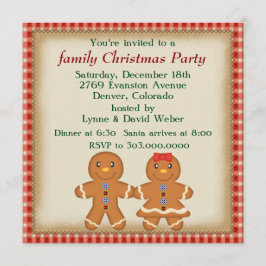 Convites Festa de Natal da Família Gingercake Man