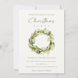 Convites Festa de Natal da Foliage Green Winter Wreath