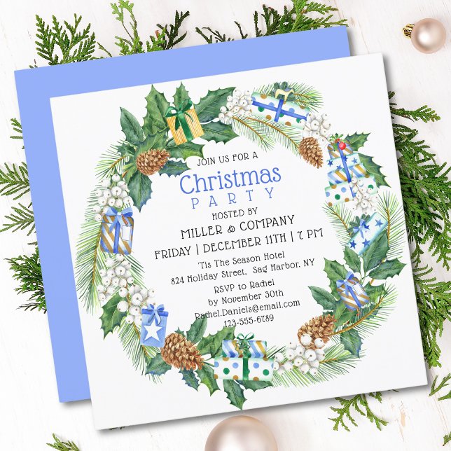 Convites Festa de Natal da Gift Wreath Corporativa (Criador carregado)