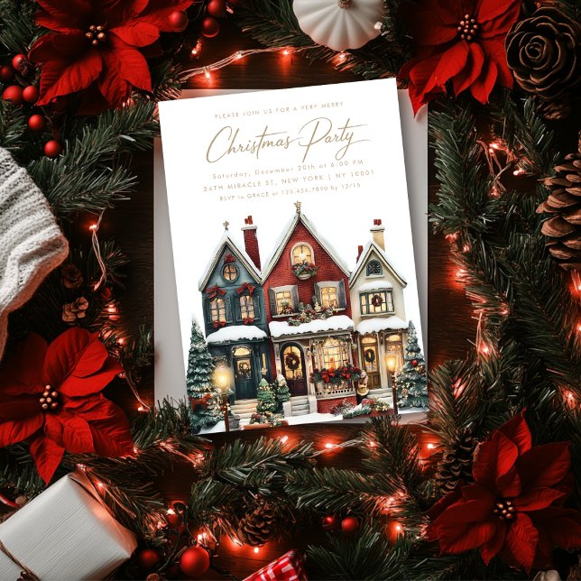Convites Festa de Natal da Vila Clássica Elegante (Criador carregado)