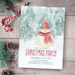 Convites Festa de Natal da Woodcolor Winter Woodland<br><div class="desc">Enquanto aquarela,  o convite de festas de Natal apresenta uma paisagem florestal de neve,  inverno e um bonitinho bonitinho enfiado em um chapéu e cachecol. Trabalho de arte por KL Stock.</div>