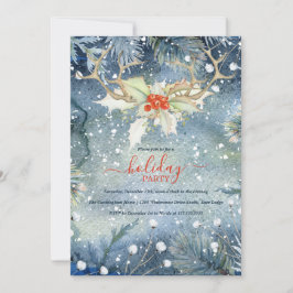 Convites Festa de Natal da Woodland no inverno