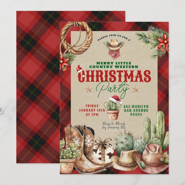 Convites Festa de Natal da Xadrez Ocidental (Frente/Verso)