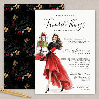 Convites Festa de Natal das Coisas Favoritas Elegantes