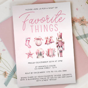 Convites Festa de Natal das Coisas Favoritas em Aquarela Ro