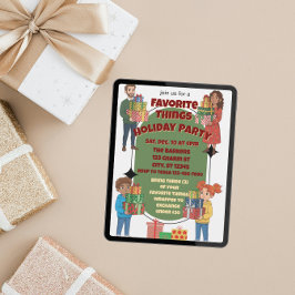 Convites Festa de Natal das Coisas Favoritas, troca de pres