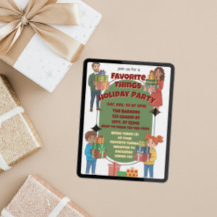 Convites Festa de Natal das Coisas Favoritas, troca de pres