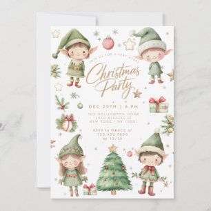 Convites Festa de Natal das Crianças Elfo Elfos