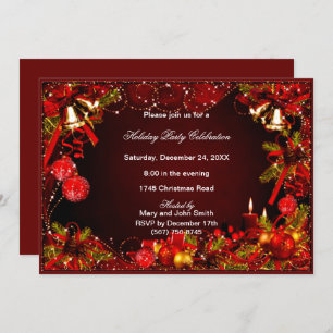 Convites Festa de Natal das Velas das Balas Vermelhas