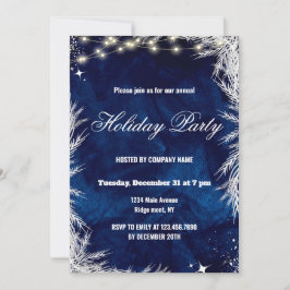 Convites Festa de Natal de 2025, em azul e branco