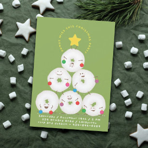 Convites Festa de Natal de Árvore de Rosquinhas de Açúcar e