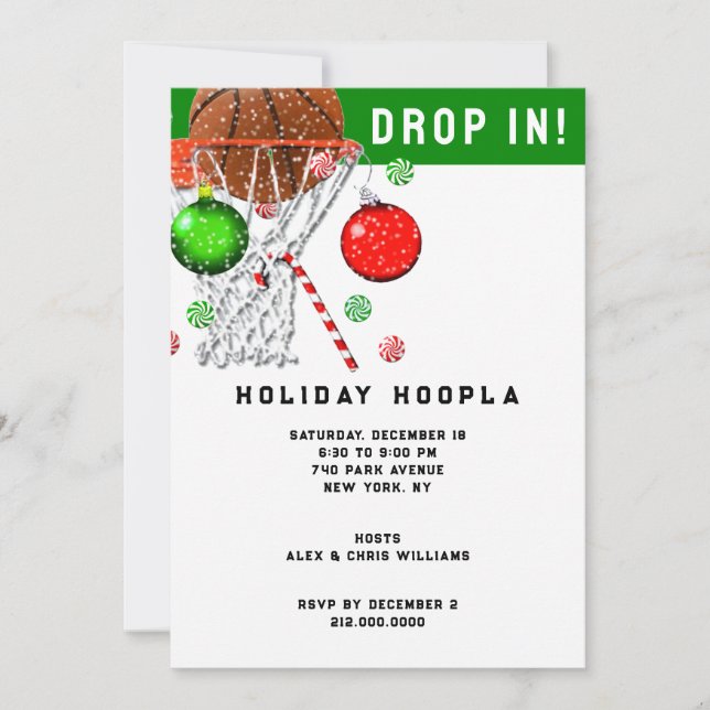 Convites Festa de Natal de Basquete (Frente)