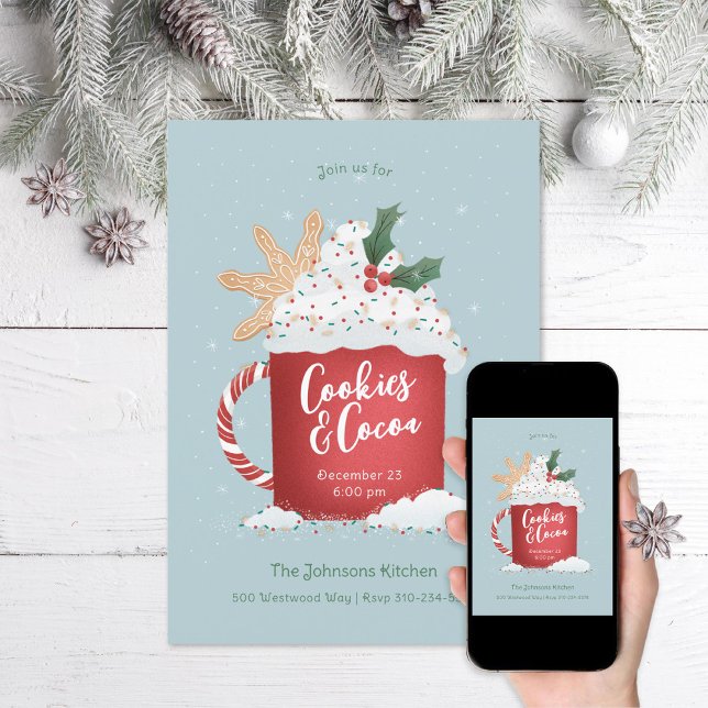 Convites Festa de Natal de Biscoitos e Cacau (Criador carregado)