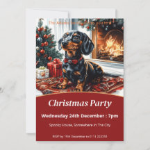 Festa de Natal de Black and Tan Dachshund