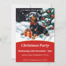 Festa de Natal de Black and Tan Dachshund