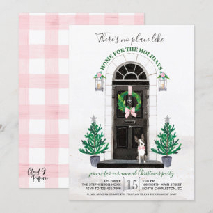 Convites Festa de Natal de Boston Terrier Dog Holiday