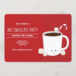 Convites Festa de Natal de Chocolate Quente Horizontal