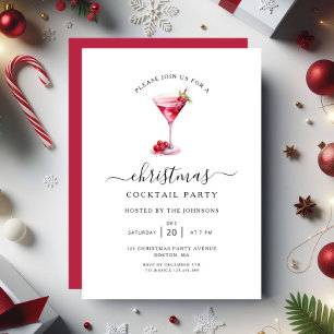 Convites Festa de Natal de Cocktail de Férias Elegante