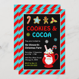 Convites Festa de Natal de Cookies e Cacau Quente