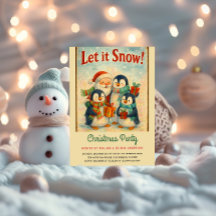 Festa de Natal de Cute Vintage Penguin