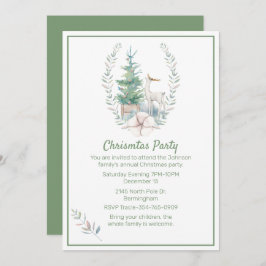Convites Festa de Natal de Deer e Árvore de Natal