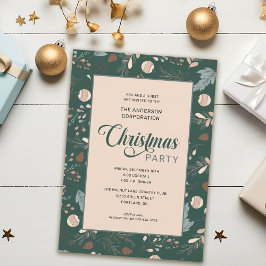 Convites Festa de Natal de Escritório com Folhagem de Inver
