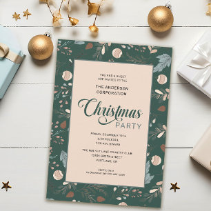 Convites Festa de Natal de Escritório com Folhagem de Inver