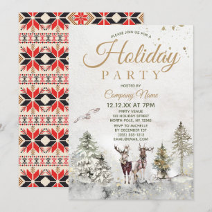 Convites Festa de Natal de Férias Corporativas de Animais 