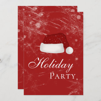 Convites Festa de Natal de Férias de Chapéu de papai noel I
