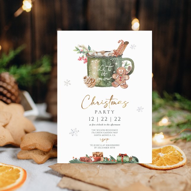 Convites Festa de Natal de Férias de Cookie e Cacau (Criador carregado)