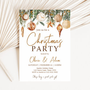 Convites Festa de Natal de Férias de Férias Douradas