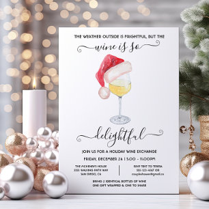 Convites Festa de Natal de Férias de Troca de Vinho Engra