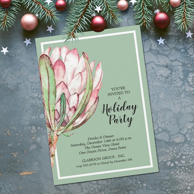 Convites Festa de Natal de Férias Florais de na moda (Stylish Floral Holiday Christmas Party Invitations - PRINTED and/or INSTANT DOWNLOAD)