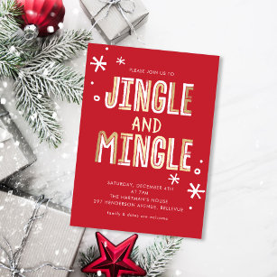 Convites Festa de Natal de Férias Jingle e Mingle
