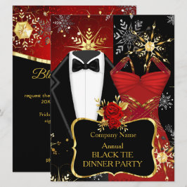 Convites Festa de Natal de Gala Corporativa de Natal Tuxedo