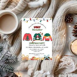 Convites Festa de natal de Gegant Ugly Sweater
