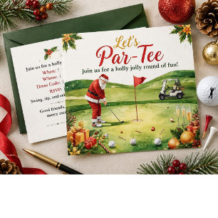 Convites Festa de Natal de Golfe Vamos Par tee com Papai No