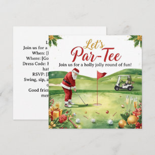 Convites Festa de Natal de Golfe Vamos Par tee com Papai No