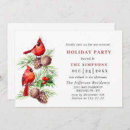 Convites FESTA DE NATAL DE Holly Berry Holiday