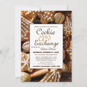 Convites Festa de Natal de Intercâmbio de Biscoitos com Let