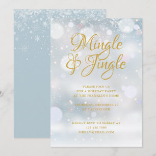 Convites Festa de Natal de Inverno Flocos de Neve