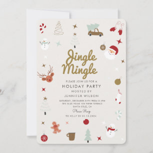 Convites Festa de Natal de Jingle Mingle Merry