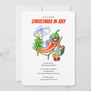 Convites Festa de Natal de Julho com Pimenta Engraçada na P