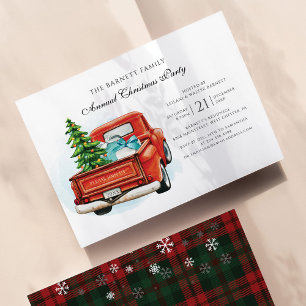 Convites Festa de Natal de Negócios Caminhão Vermelho Vinta
